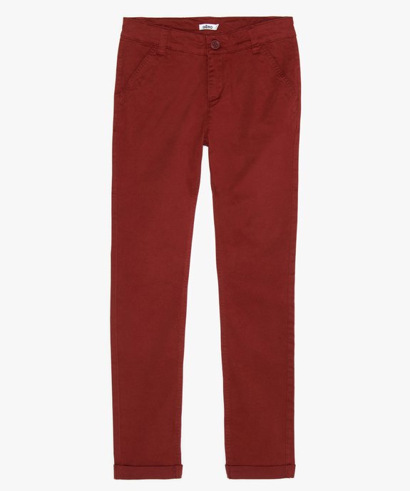 Pantalon garçon coupe chino avec revers cousus vue1 - GEMO (JUNIOR) - GEMO