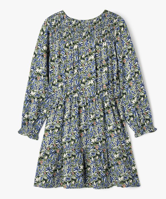 Robe manches longues fluide à fleurs fille - LuluCastagnette vue4 - LULUCASTAGNETTE - GEMO