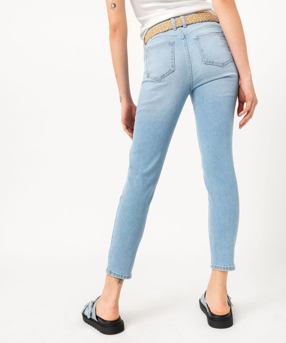 Jean 7/8ème coupe slim avec ceinture tressée femme vue3 - GEMO(FEMME PAP) - GEMO