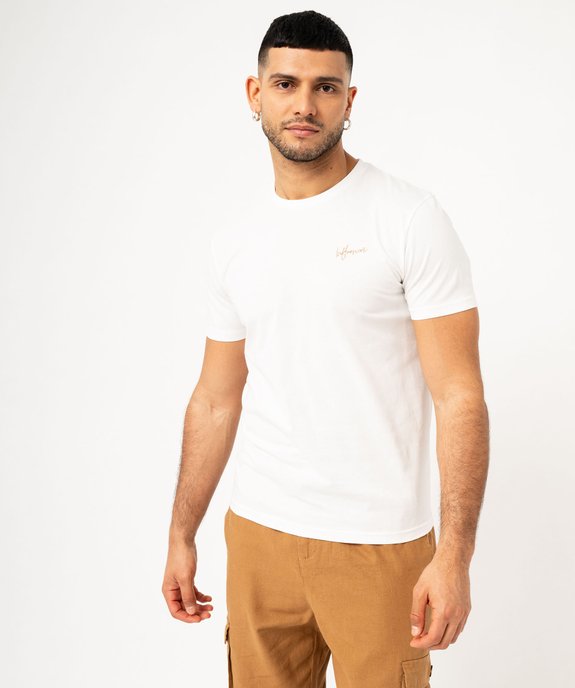 Tee-shirt manches courtes coupe droite en coton homme vue1 - GEMO (HOMME) - GEMO