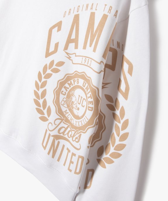 Sweat en molleton imprimé fille - Camps United vue2 - CAMPS - GEMO