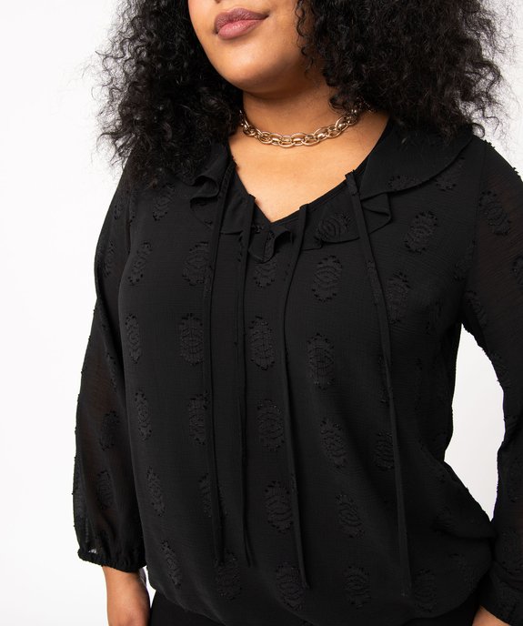 Blouse à manches longues avec col à volant femme grande taille vue5 - GEMO (G TAILLE) - GEMO