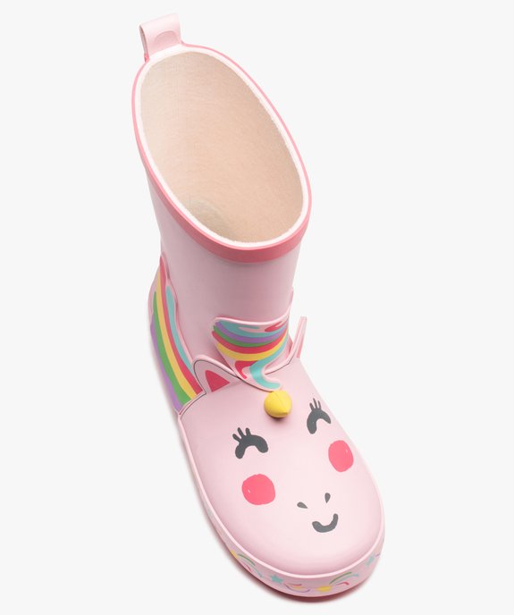 Bottes de pluie fille en caoutchouc forme licorne  vue5 - GEMO (ENFANT) - GEMO