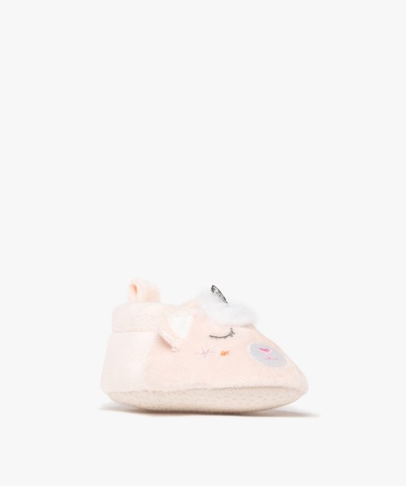 Chaussons de naissance bébé fille forme licorne en velours vue2 - LITTLE LOVE GEMO FOR GOOD - GEMO