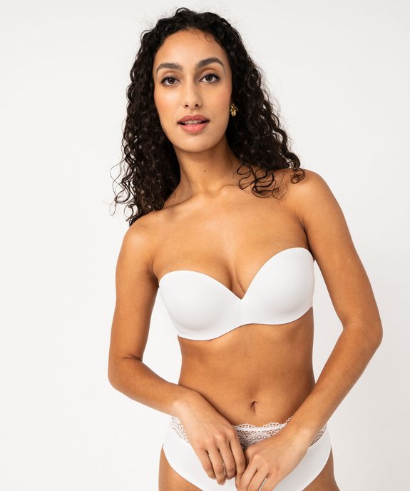 Soutien-gorge bandeau avec bretelles amovibles vue2 - GEMO 4G FEMME - GEMO