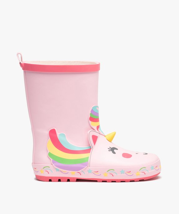 Bottes de pluie fille en caoutchouc forme licorne  vue1 - GEMO (ENFANT) - GEMO