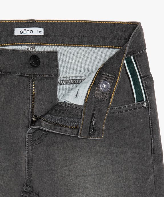 Jean garçon slim en coton stretch avec détail coloré vue2 - GEMO (JUNIOR) - GEMO