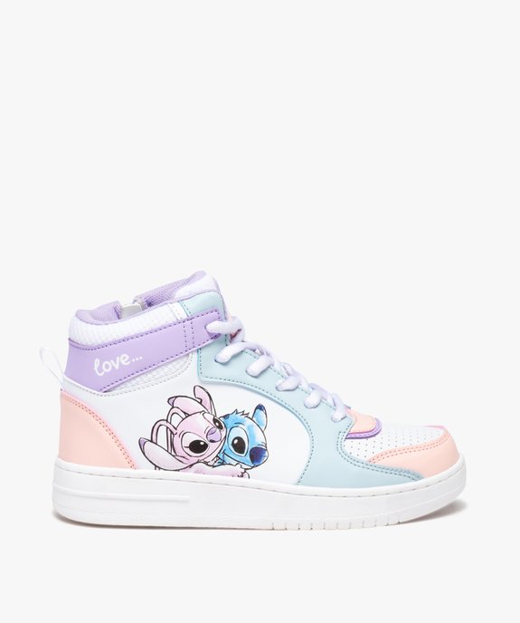 Baskets fille mid-cut pastel à zip imprimées Stitch et Angel - Disney vue1 - LILO & STITCH - GEMO