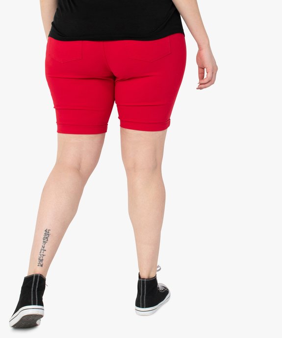 Bermuda femme grande taille en toile extensible coupe ajustée vue3 - GEMO (G TAILLE) - GEMO