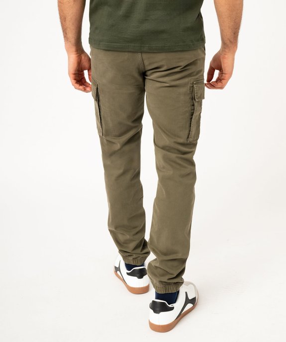 Pantalon cargo coupe straight en coton stretch homme vue3 - GEMO (HOMME) - GEMO