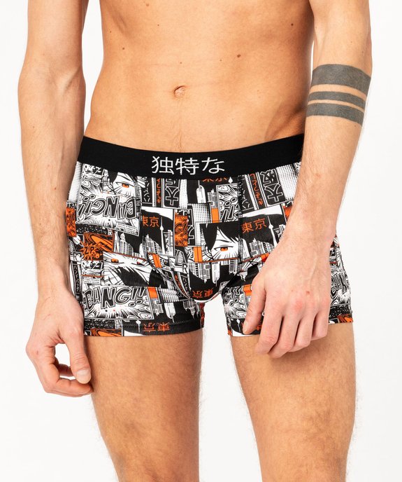 Boxers en coton stretch motif mangas homme (lot de 2) vue4 - GEMO 4G HOMME - GEMO