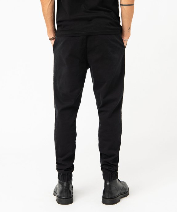 Pantalon jogger en toile de coton stretch homme vue3 - GEMO 4G HOMME - GEMO