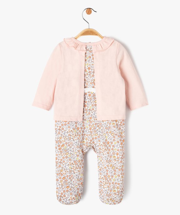 Pyjama dors-bien effet 2 en 1 bébé fille vue4 - GEMO 4G BEBE - GEMO