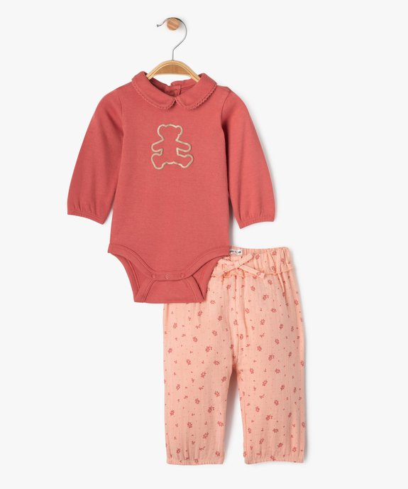 Ensemble 2 pièces bébé fille body et pantalon - LuluCastagnette vue1 - LULUCASTAGNETTE - GEMO