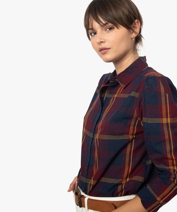 Chemise femme à carreaux 100% coton vue2 - GEMO(FEMME PAP) - GEMO