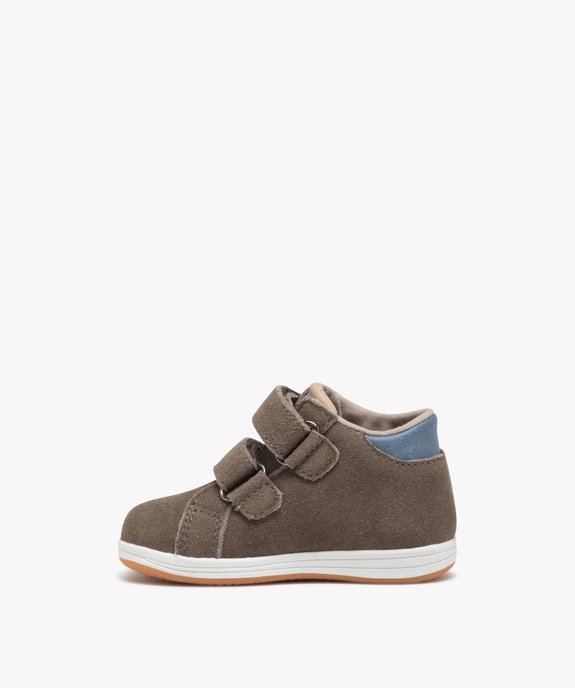 Chaussures premiers pas bébé garçon en cuir double scratch - Alma Planète vue3 - ALMA - GEMO