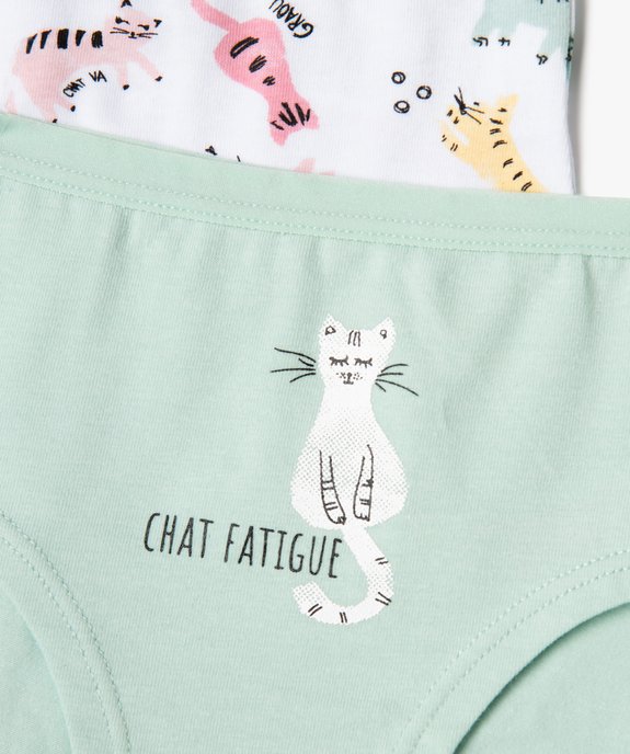 Shorties à motifs chats fille (lot de 3)  vue2 - GEMO 4G FILLE - GEMO