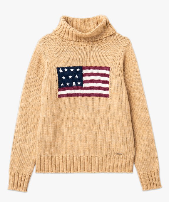 Pull femme à col roulé avec drapeau - LuluCastagnette vue4 - LULUCASTAGNETTE - GEMO