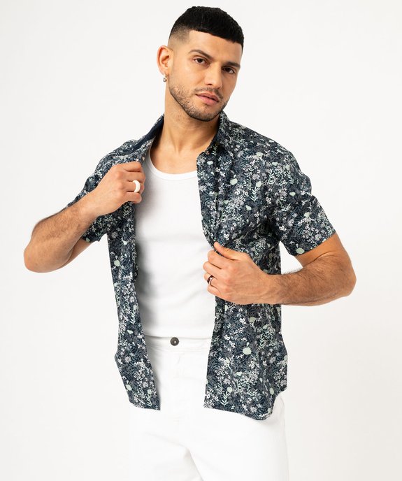 Chemise manches courtes à motifs fleuris homme vue1 - GEMO (HOMME) - GEMO