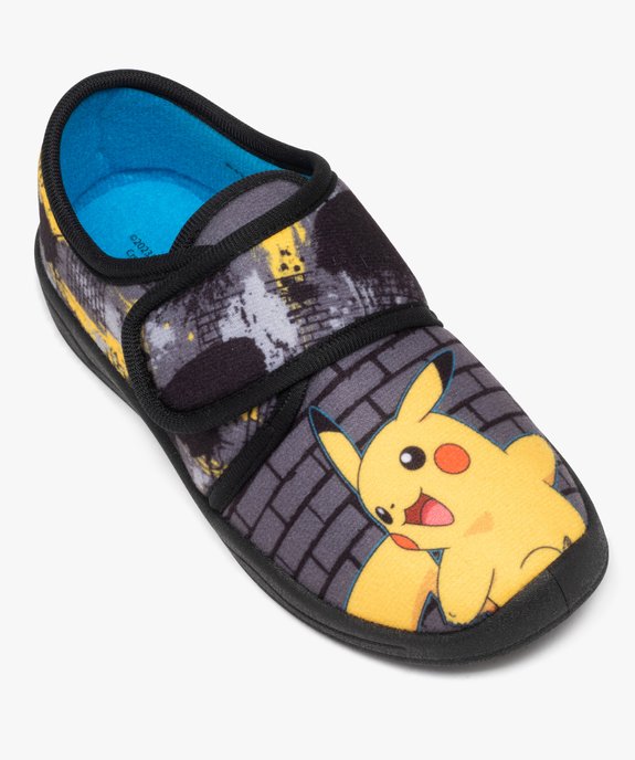 Chaussons garçon imprimés Pikachu à bande scratch - Pokemon vue5 - POKEMON - GEMO