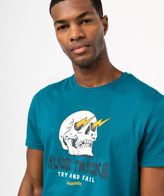 Tee-shirt à manches courtes avec motif tête de mort homme vue2 - GEMO 4G HOMME - GEMO