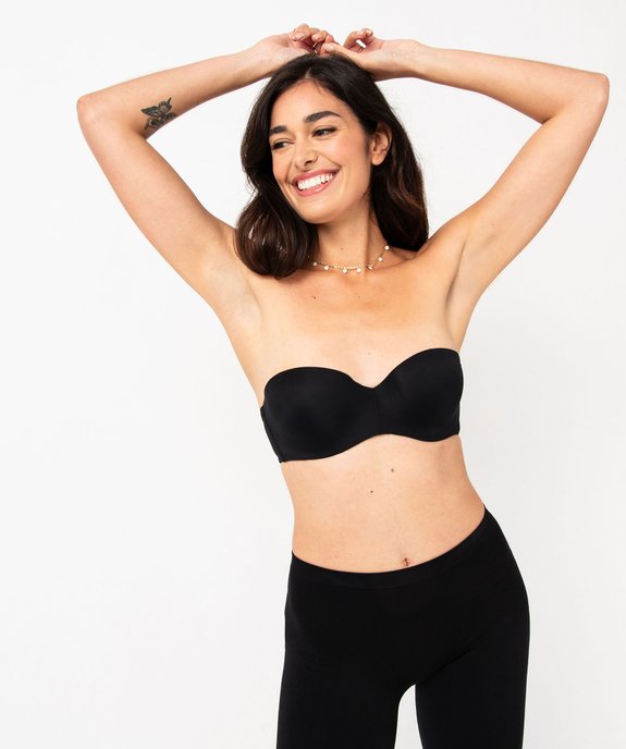  Soutien-gorge bandeau en microfibre avec bretelles muti-positions vue4 - GEMO 4G FEMME - GEMO