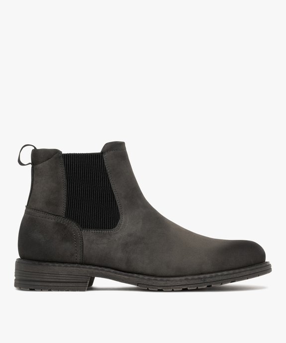 Boots homme Chelsea en suédine  vue1 - URBAN STEPS - GEMO