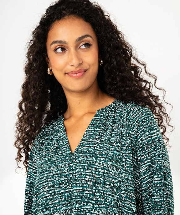 Blouse fluide imprimée à manches 3/4 femme vue2 - GEMO 4G FEMME - GEMO