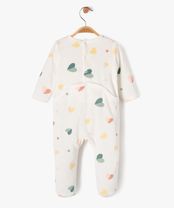 Pyjama en velours dors-bien motif cœurs bébé vue5 - GEMO 4G BEBE - GEMO