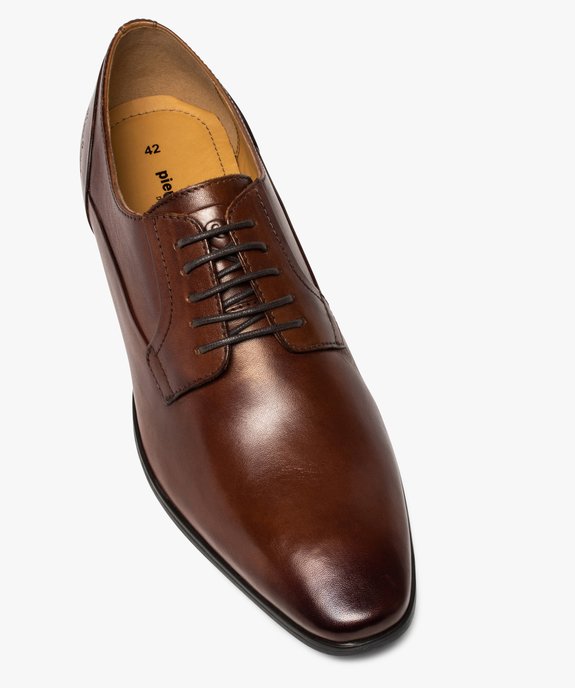 Derbies homme unis en cuir à bout amande – Pierre Cardin vue5 - PIERRE CARDIN DIFFUSION - GEMO