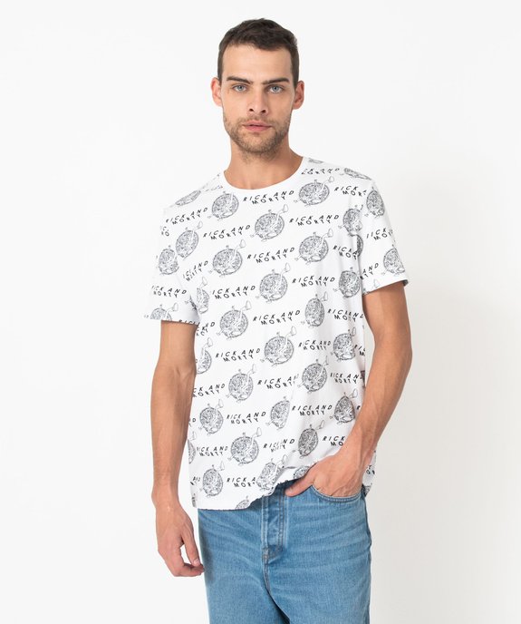 Tee-shirt manches courtes imprimé all over homme - Rick & Morty vue1 - RICK ET MORTY - GEMO