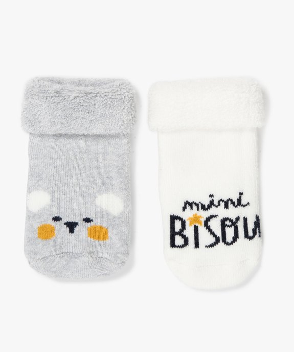 Chaussettes bébé en maille bouclette (lot de 2)  vue1 - GEMO 4G BEBE - GEMO