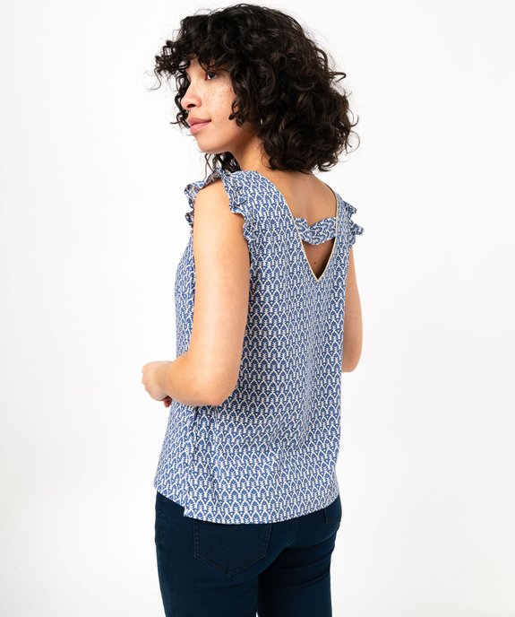 Blouse imprimée avec volants sur les épaules femme vue3 - GEMO 4G FEMME - GEMO