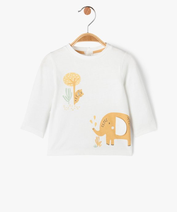 Tee-shirt manches longues dos boutonné imprimé bébé vue1 - GEMO 4G BEBE - GEMO