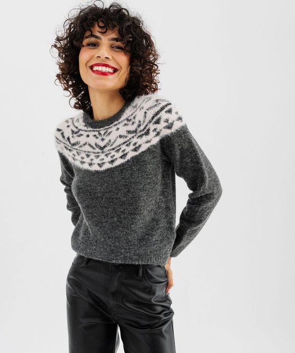 Pull avec motifs scintillants sur le haut femme vue1 - GEMO(FEMME PAP) - GEMO