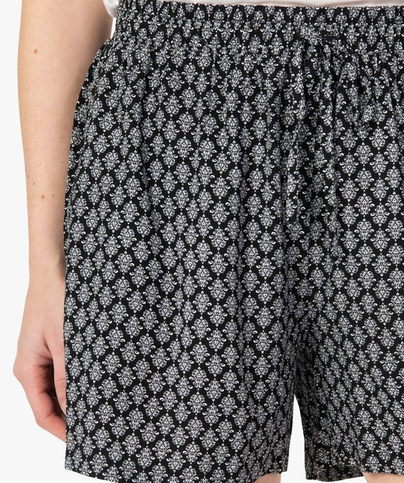 Short imprimé en maille fluide avec taille élastiquée femme vue2 - GEMO(FEMME PAP) - GEMO