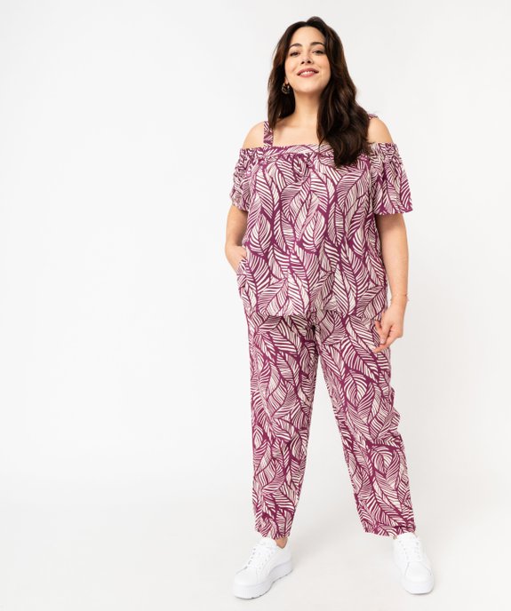 Pantalon fluide à motifs fleuris femme grande taille vue5 - GEMO 4G GT - GEMO