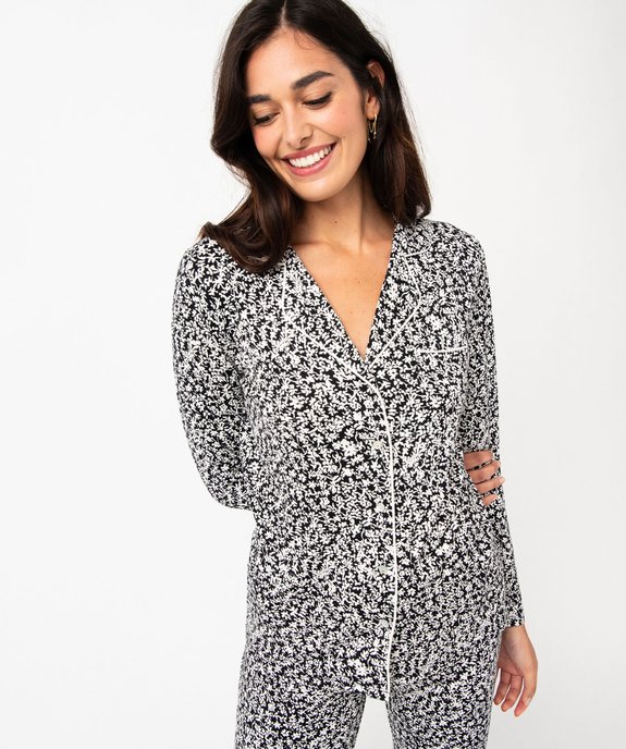 Pyjama deux pièces femme : chemise et pantalon vue2 - GEMO 4G FEMME - GEMO