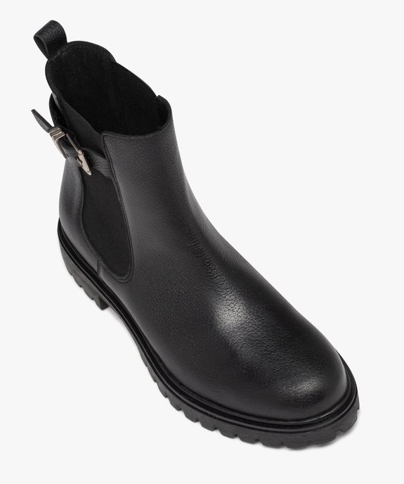 Boots femme unies style Chelsea à semelle crantée - Taneo vue5 - TANEO - GEMO