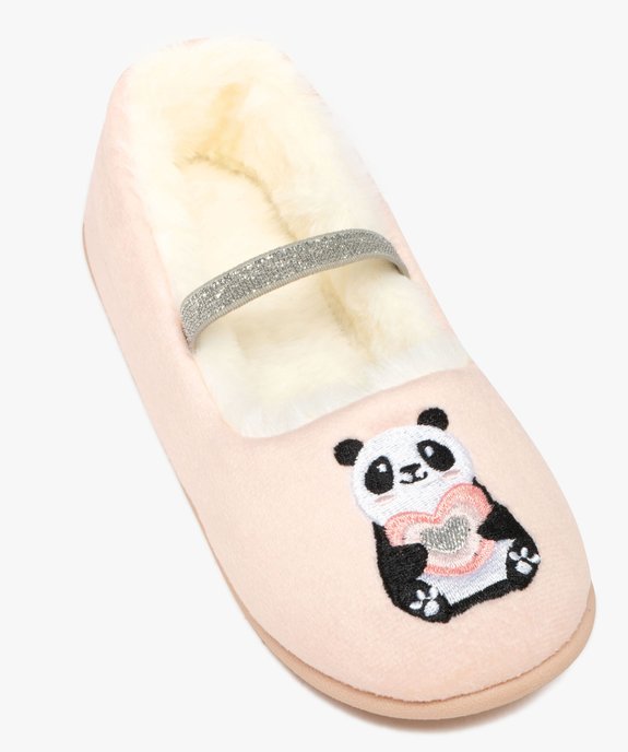 Chaussons fille ballerines dessus panda à bride scintillante  vue5 - GEMO (ENFANT) - GEMO