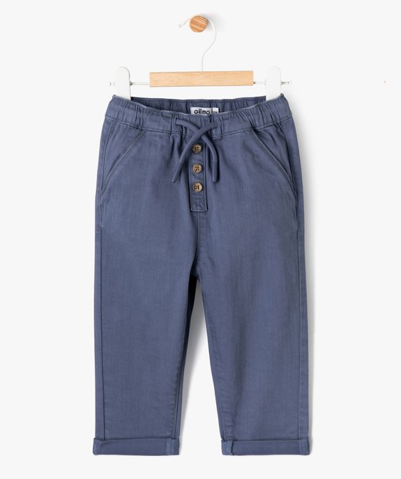 Pantalon en denim coloré bébé garçon vue1 - GEMO(BB COUCHE) - GEMO