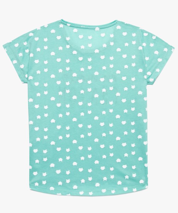 Tee-shirt fille ample imprimé avec dos rallongé et arrondi vue1 - GEMO (JUNIOR) - GEMO