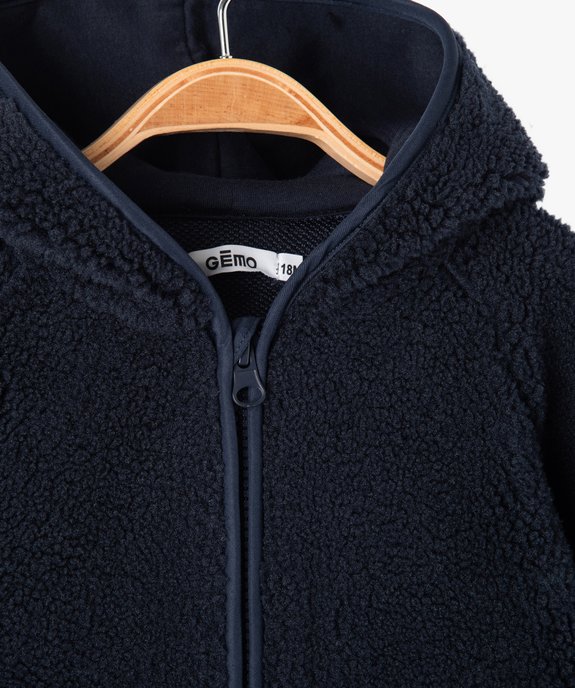 Sweat zippé à capuche en maille sherpa bébé garçon vue2 - GEMO(BEBE DEBT) - GEMO