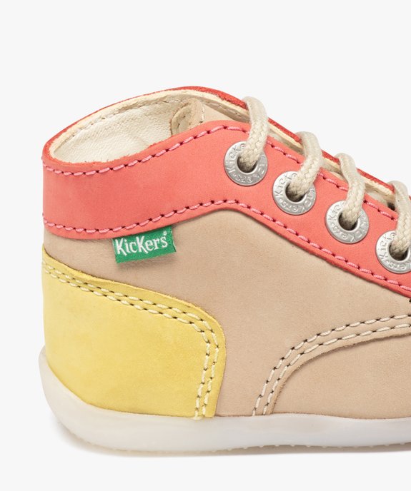 Chaussures premiers pas bébé fille en cuir multicolores - Kickers vue6 - KICKERS - GEMO