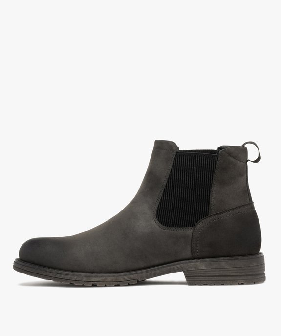 Boots homme Chelsea en suédine  vue3 - URBAN STEPS - GEMO