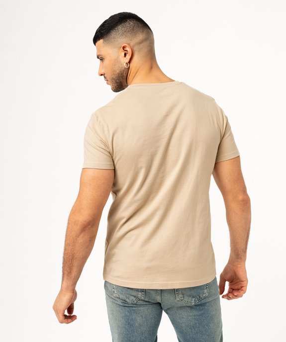 Tee-shirt à manches courtes et col V homme vue3 - GEMO 4G HOMME - GEMO