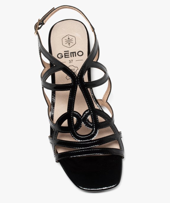 Sandales femme unies à brides entrelacées vernies vue6 - GEMO (CASUAL) - GEMO