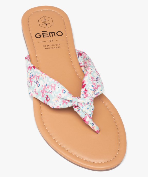 Tongs femme à talon plat et bride en toile drapée vue5 - GEMO (CASUAL) - GEMO