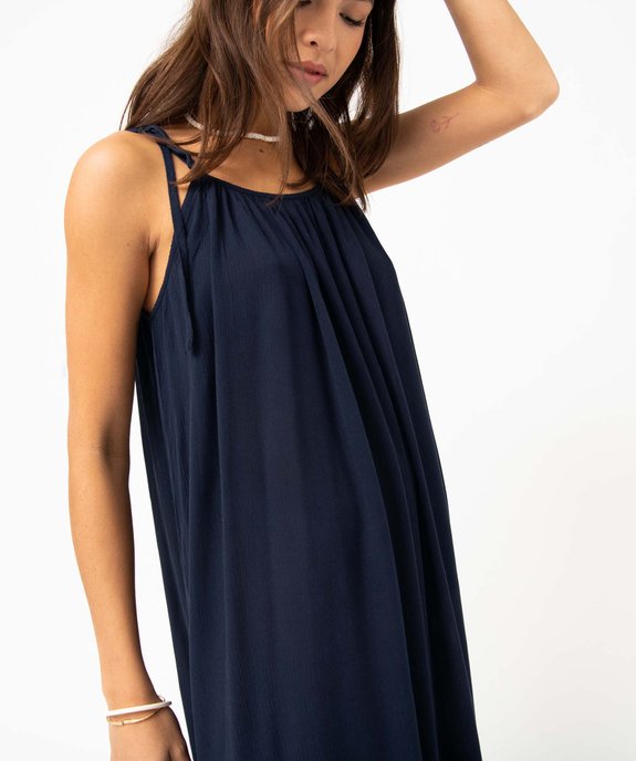 Robe femme longue avec fines bretelles à nouer vue2 - GEMO(FEMME PAP) - GEMO