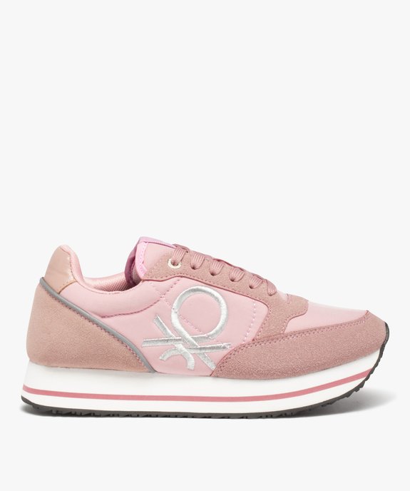 Baskets femme style retro running unies - Benetton vue1 - BENETTON - GEMO